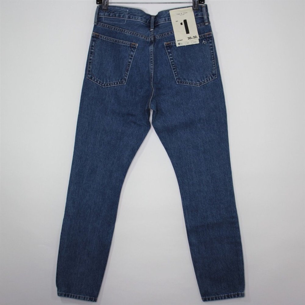 Rag & Bone Mens 30 x 30.5 Fit 1 Skinny Blue Jeans NEW B892 - Picture 6 of 8